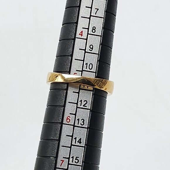 Gold Plated Sterling Silver Three-Stone Clear CZ Ring Size 5 Vintage - Picture 6 of 7